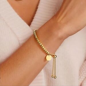 2/$30 18K Gold Plated Adjustable Beaded Bracelet  Stainless Steel Charm Jewelry
